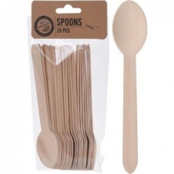 SET 20 CUCHARAS MADERA 16CM