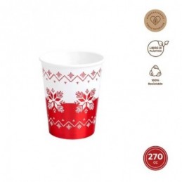 VASO CARTON 270CC ROJO...