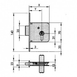 CERRADURA EMBUTIR 601-70 HL