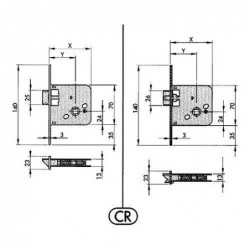 CERRADURA EMBUTIR 650-60 HL