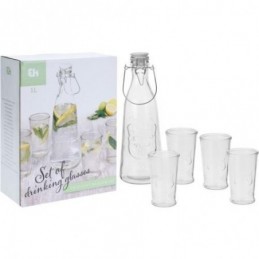 SET BOTELLA 1L + 4 VASOS...