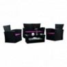 SET MALLORCA(1 SOFA 2 SILLAS 1 MESA CENTRO) NEGRO