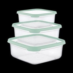 SET 3 TUPPER CUADRADO VERDE...