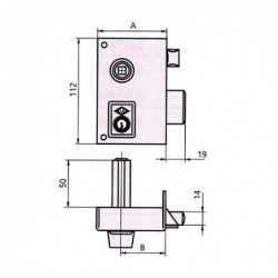 CERRADURA SOBREPONER 56B 60...